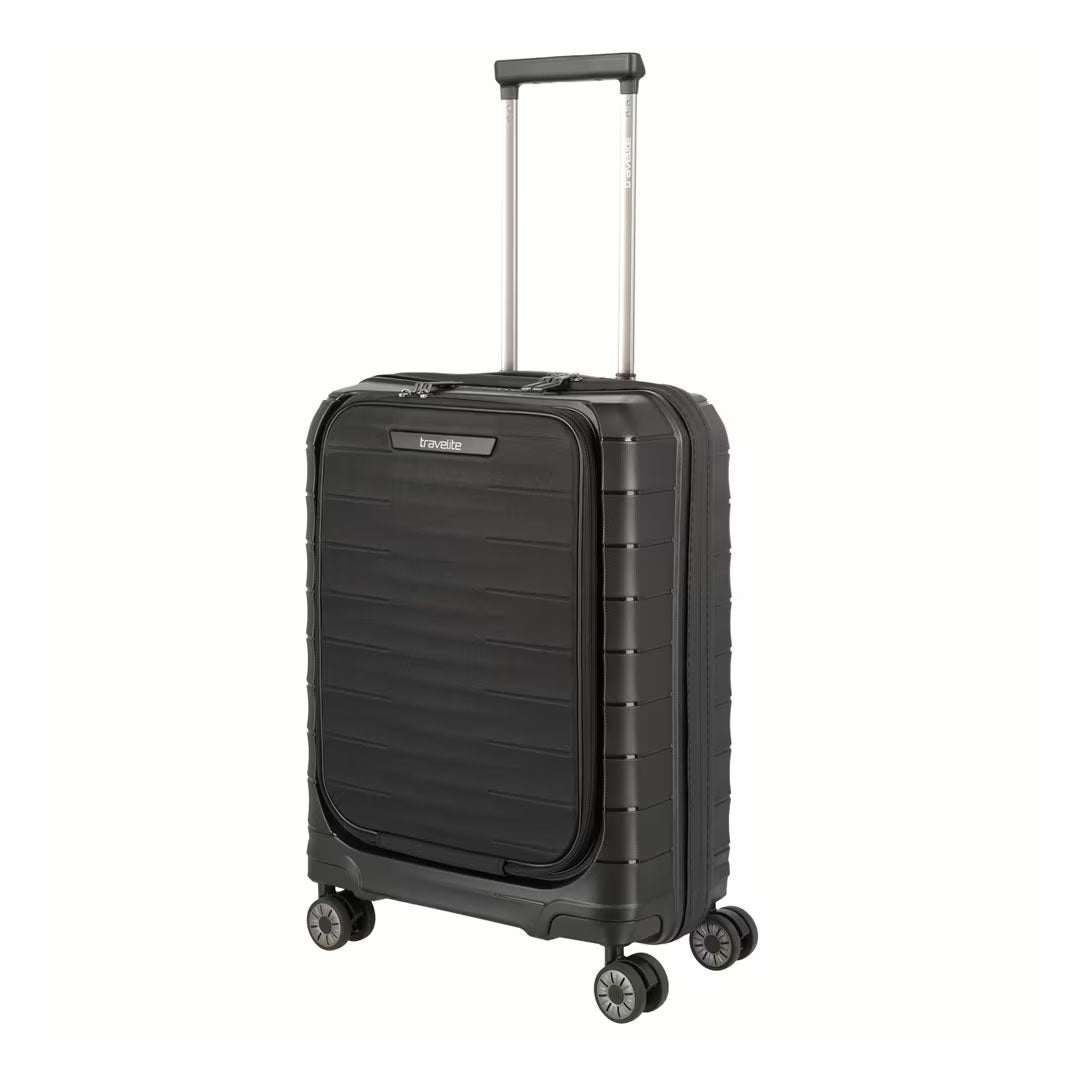 Kofer 55 cm ABS Mooby sa prednjim džepom, 076846-01, crni, Travelite