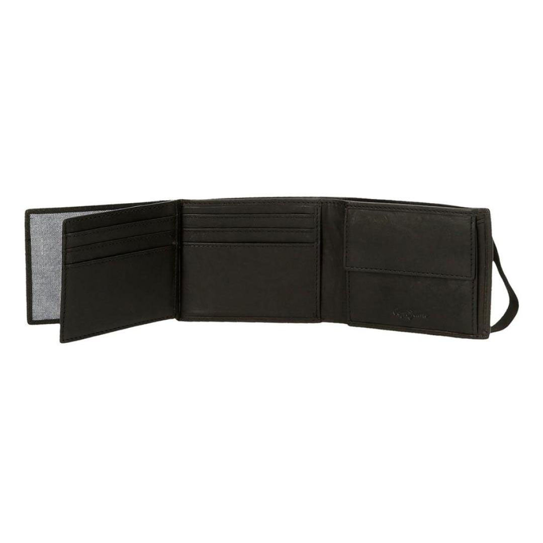 Novčanik 11.5 cm kožni Badge 7373931, muški , crni, Pepe Jeans