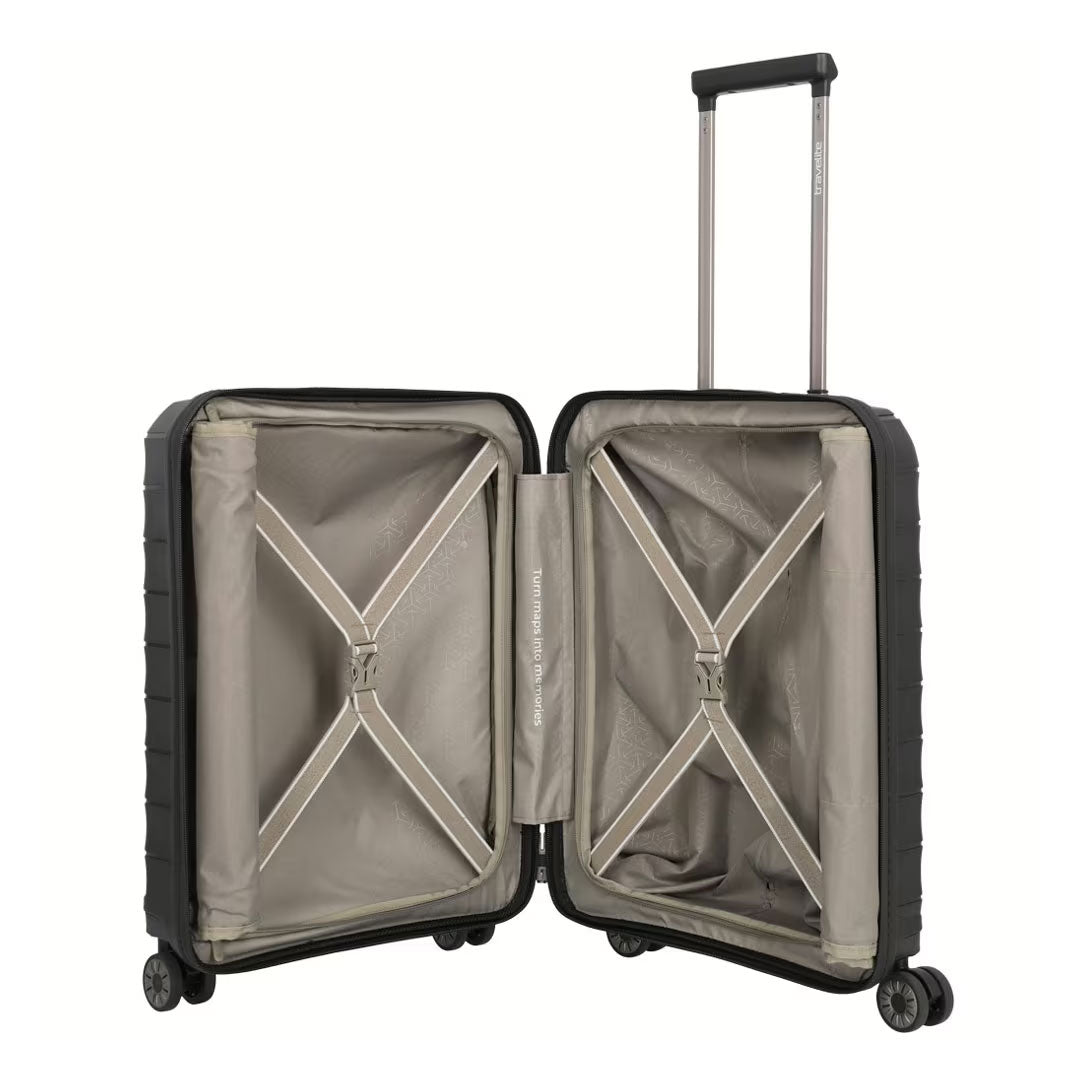 Kofer 55 cm ABS Mooby sa prednjim džepom, 076846-01, crni, Travelite