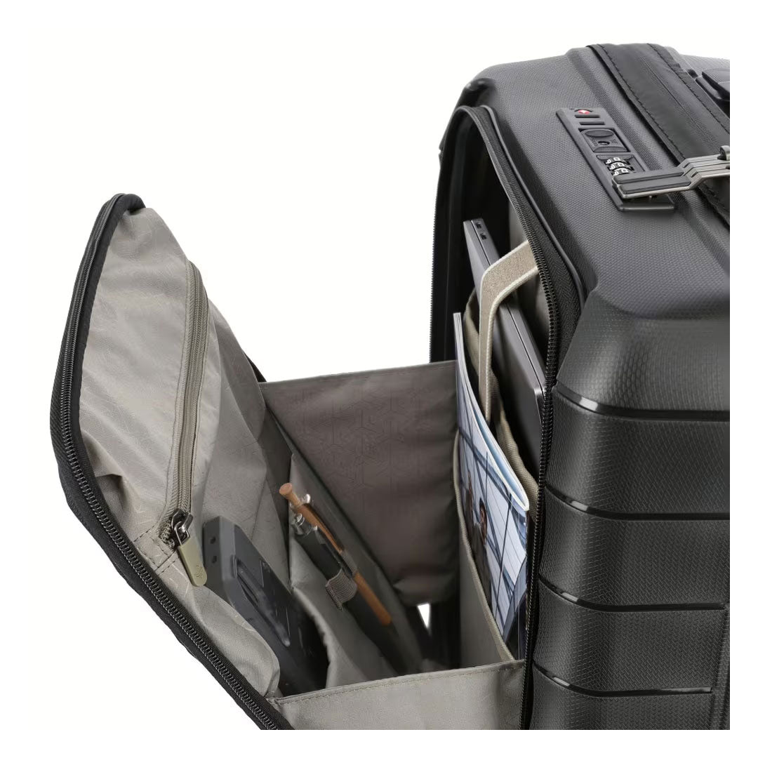 Kofer 55 cm ABS Mooby sa prednjim džepom, 076846-01, crni, Travelite