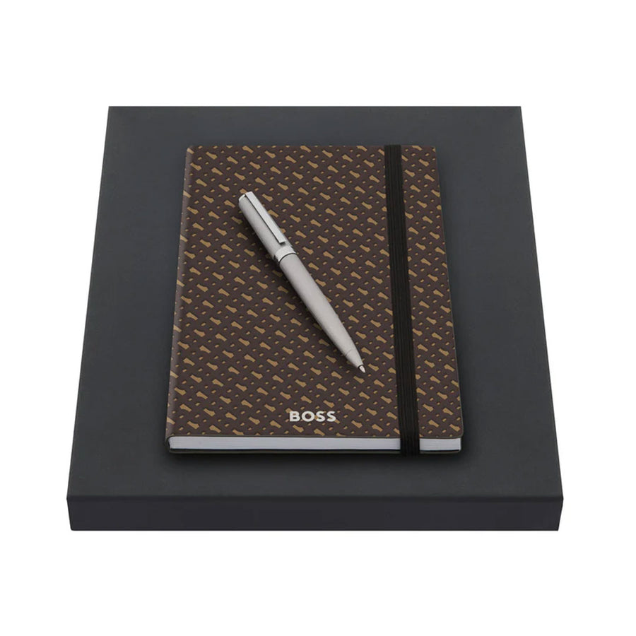 Set olovka hemijska + notes A5 HPBH441B, braon, Hugo Boss
